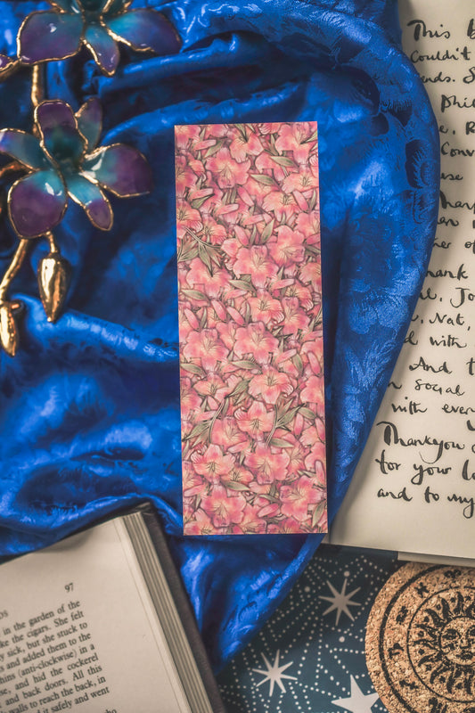 Emerald stone with lily flower - Cancer Birthstone Bookmark