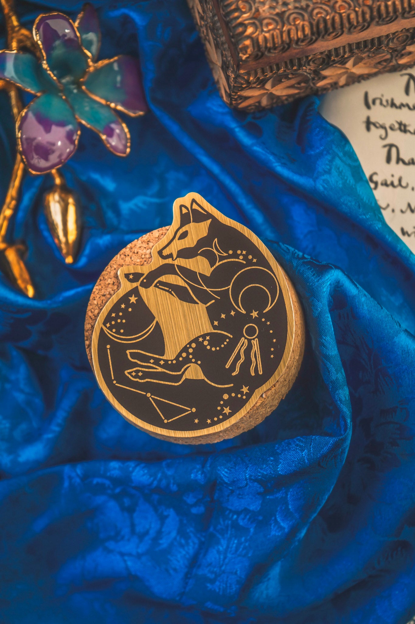 Celestial Fox Gold Sticker