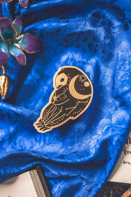 Celestial Owl Gold Sticker