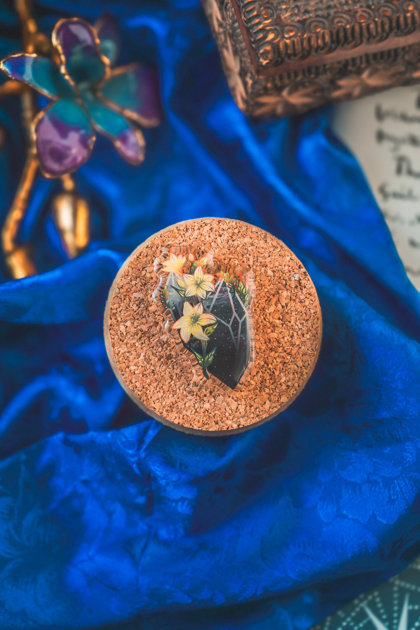 Black Crystal Acrylic Pin