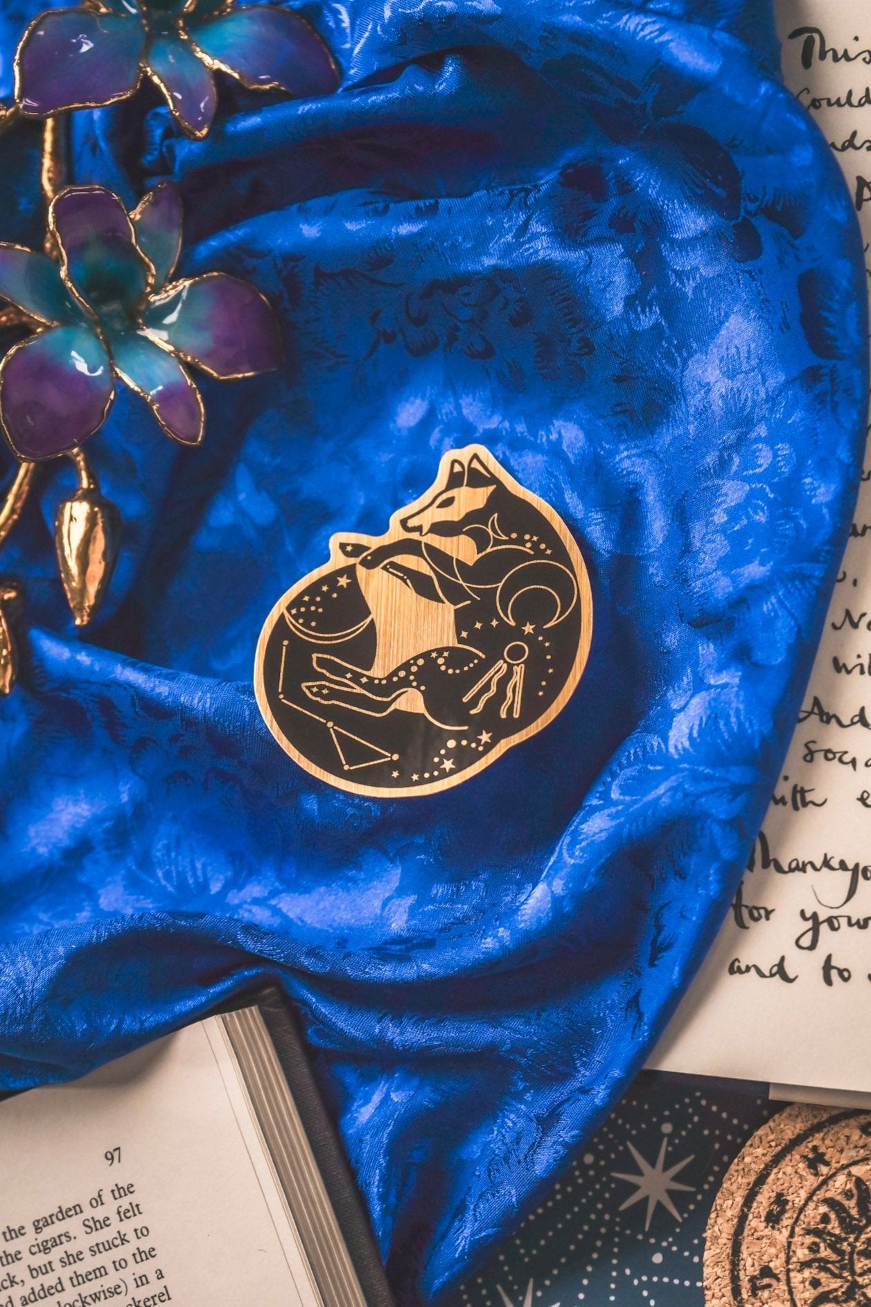 Celestial Fox Gold Sticker