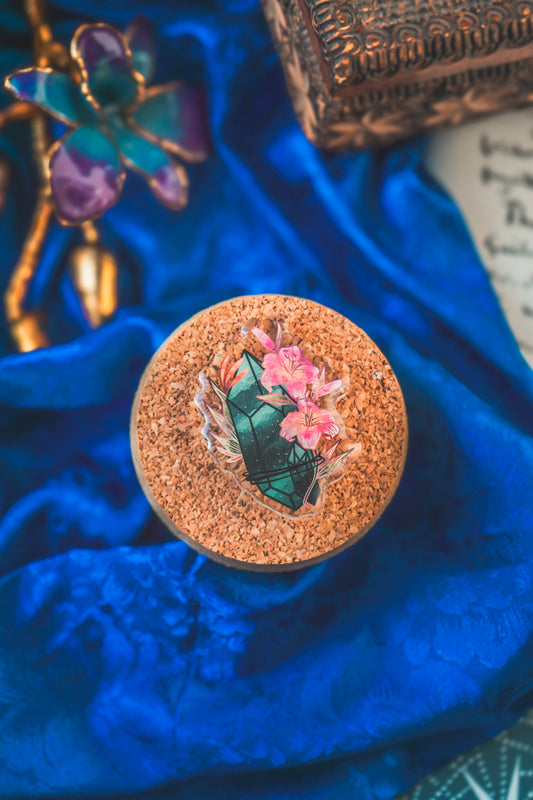 Green Crystal Acrylic Pin