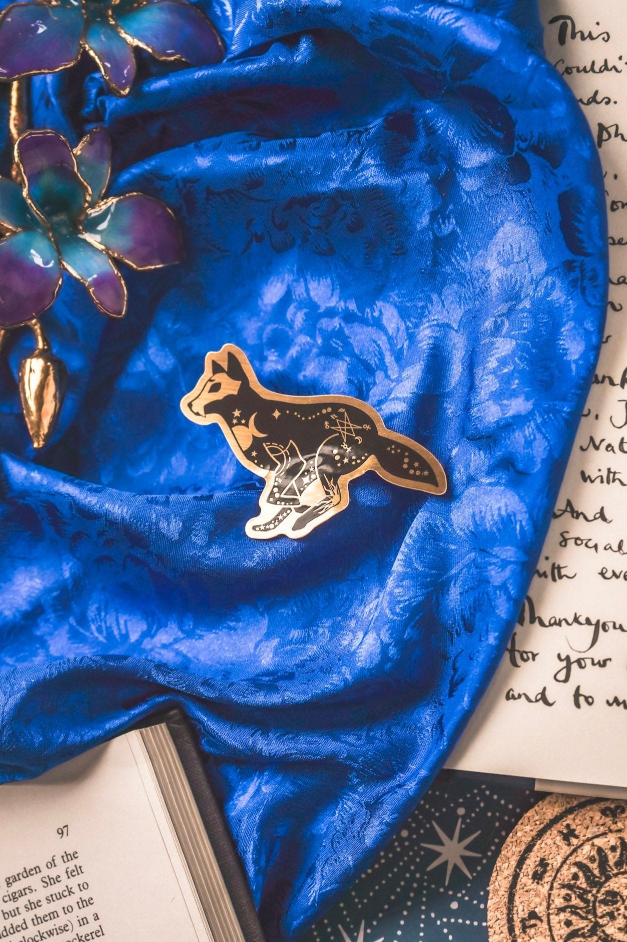 Celestial Wolf Gold Sticker