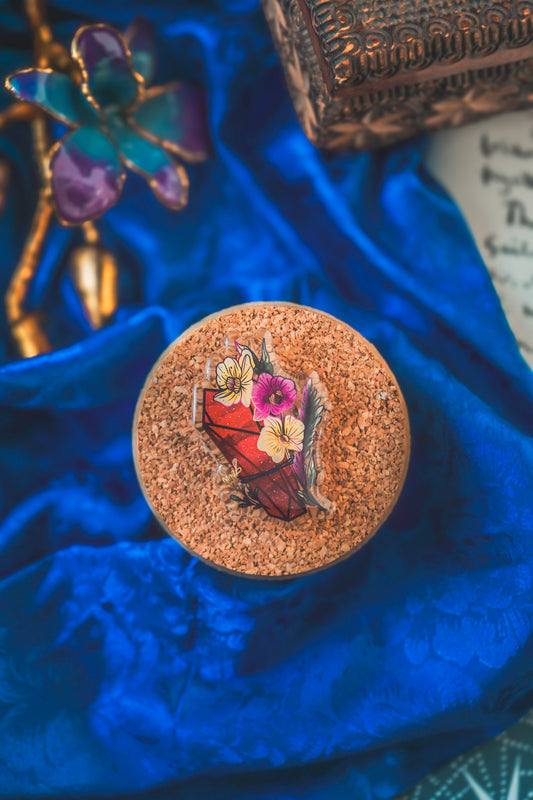 Garnet Crystal Acrylic Pin