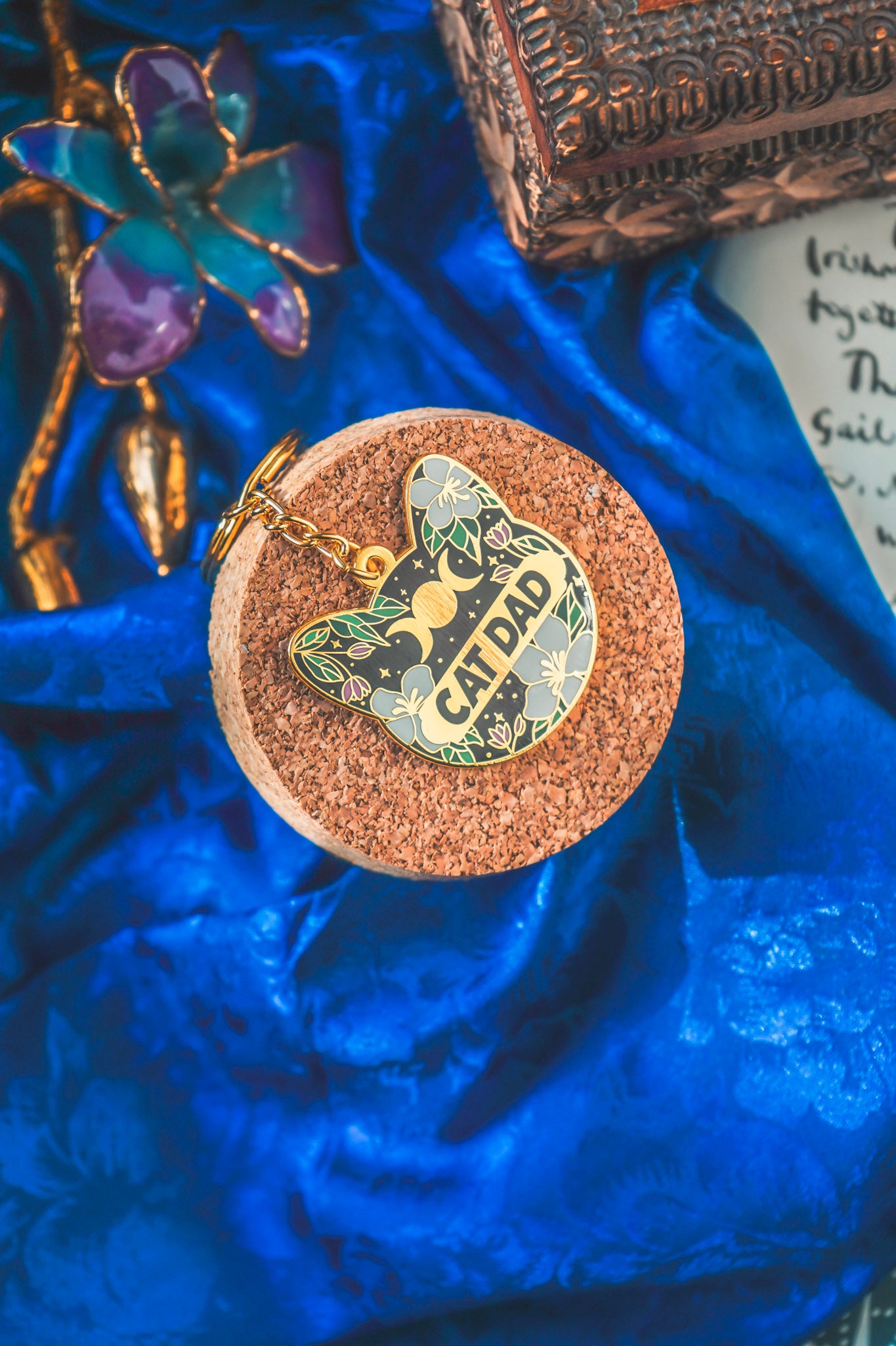 Cat Dad Celestial Keychain