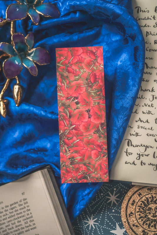 Rose Quartz with Poppies - Taurus Birthstone Bookmark