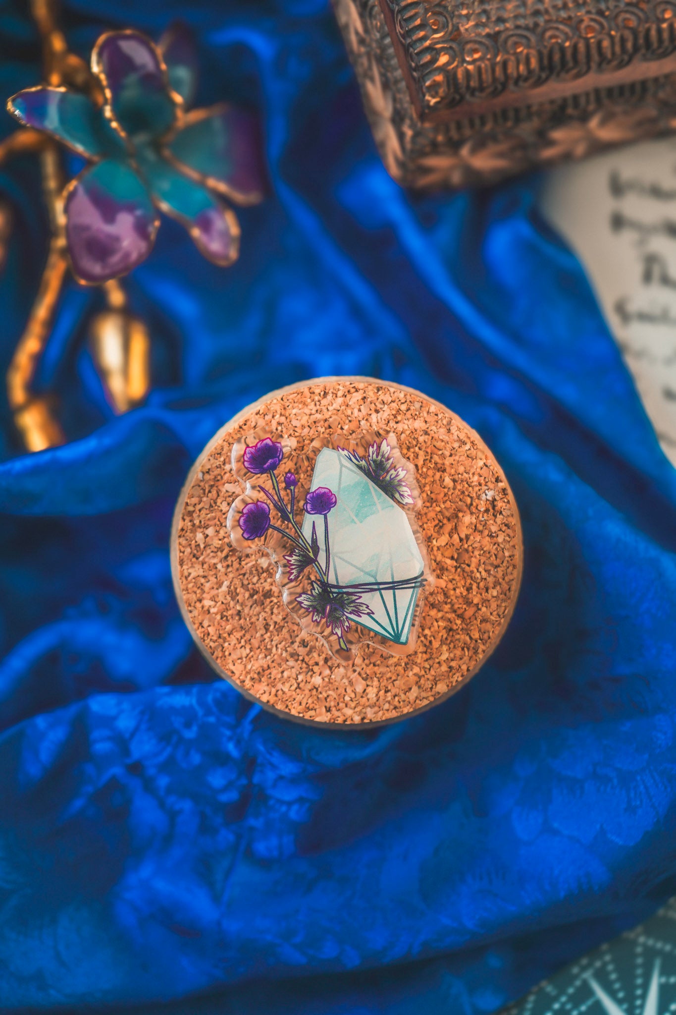 Agate Crystal Acrylic Pin