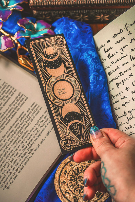 Books Are Magic - Celestial Gold Bookmark