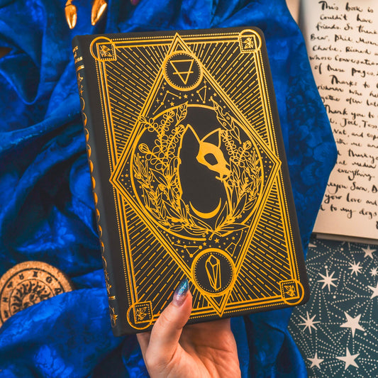 A5 Gold Foil Celestial Cat Skull Journal