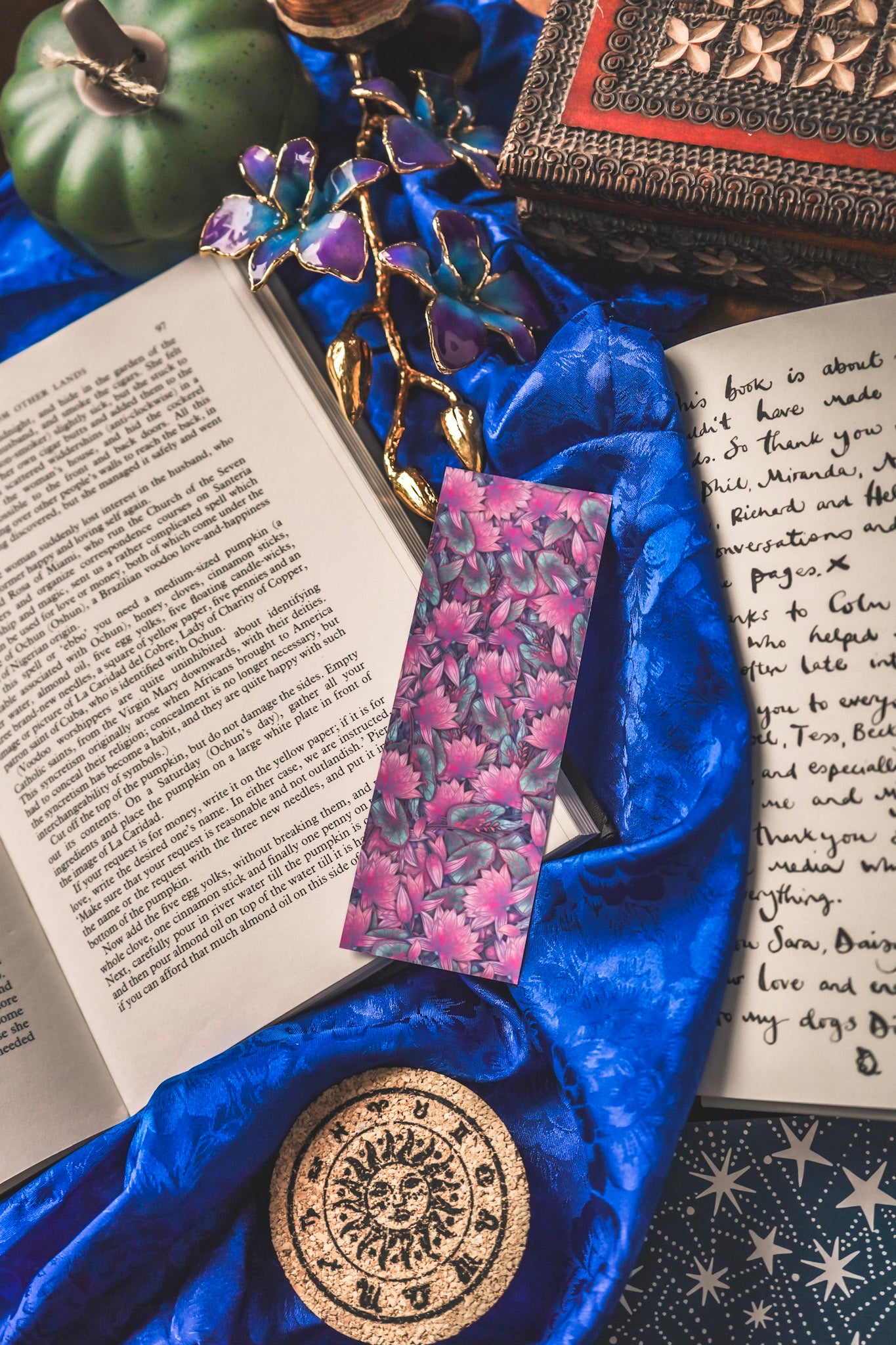 Amethyst with Lotus flower - Pisces Birthstone Bookmark