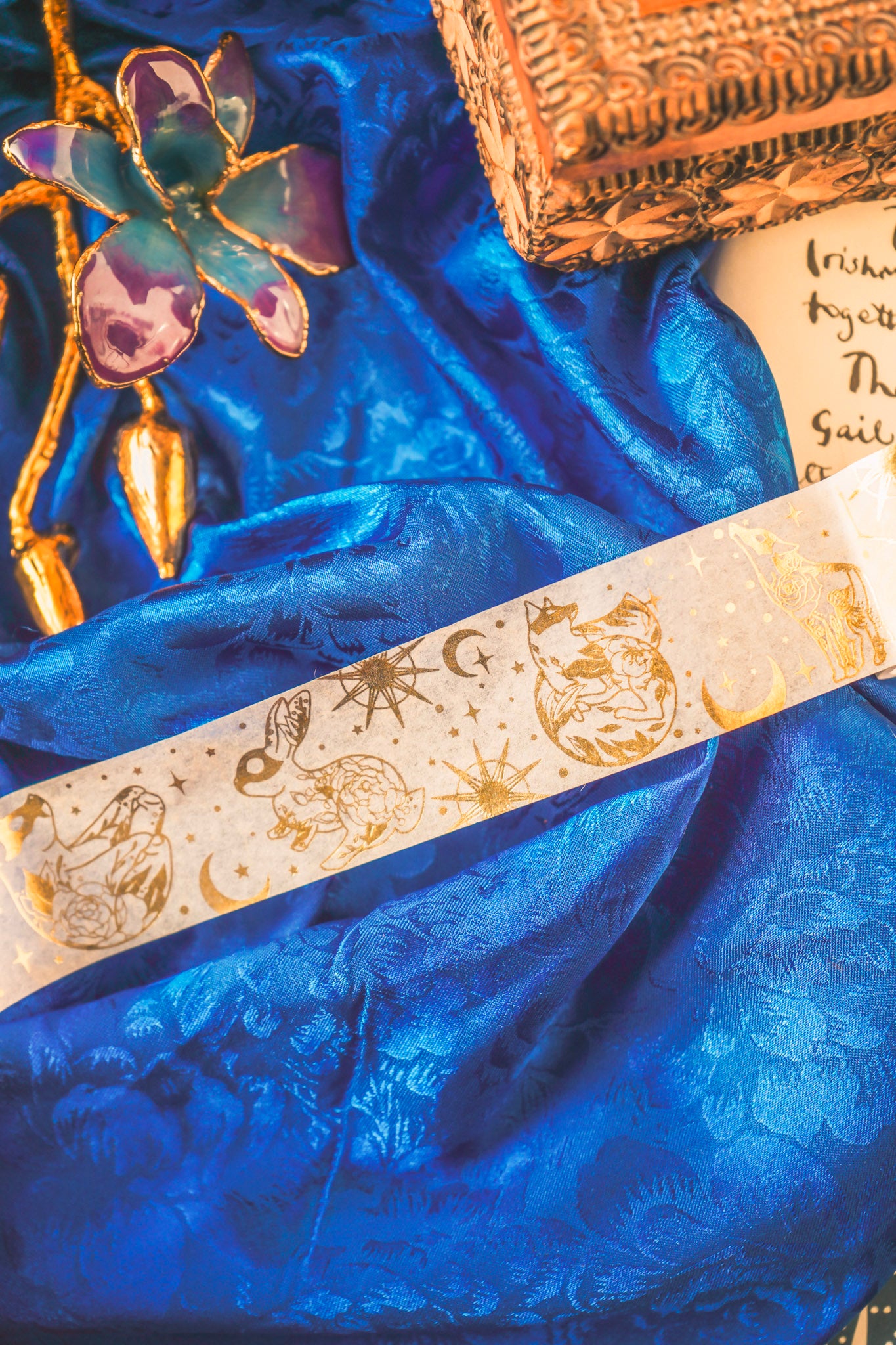 Celestial White Gold Foil Washi Tape