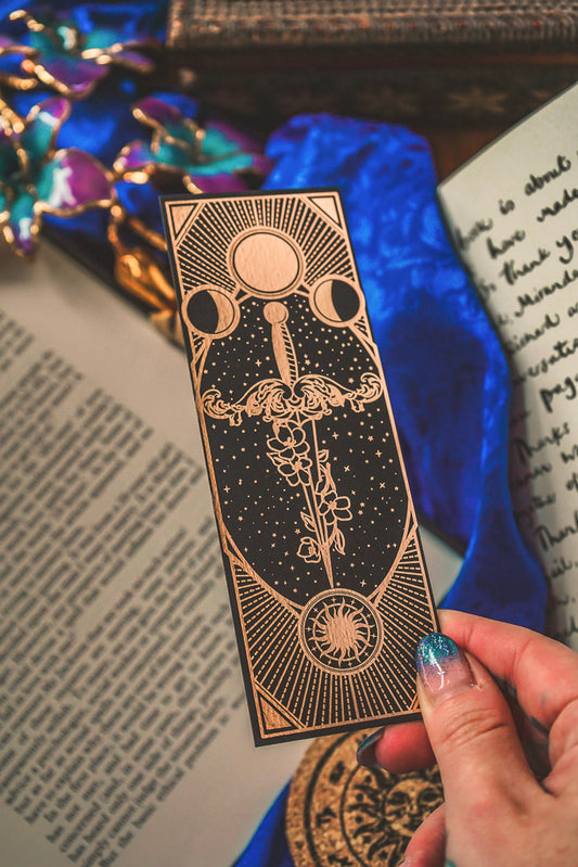 Celestial Dagger Rose Gold Bookmark