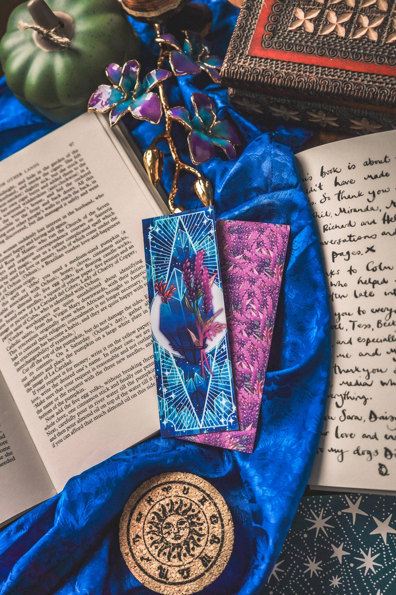 Sodalite stone with Lavenders - Sagittarius Birthstone Bookmark