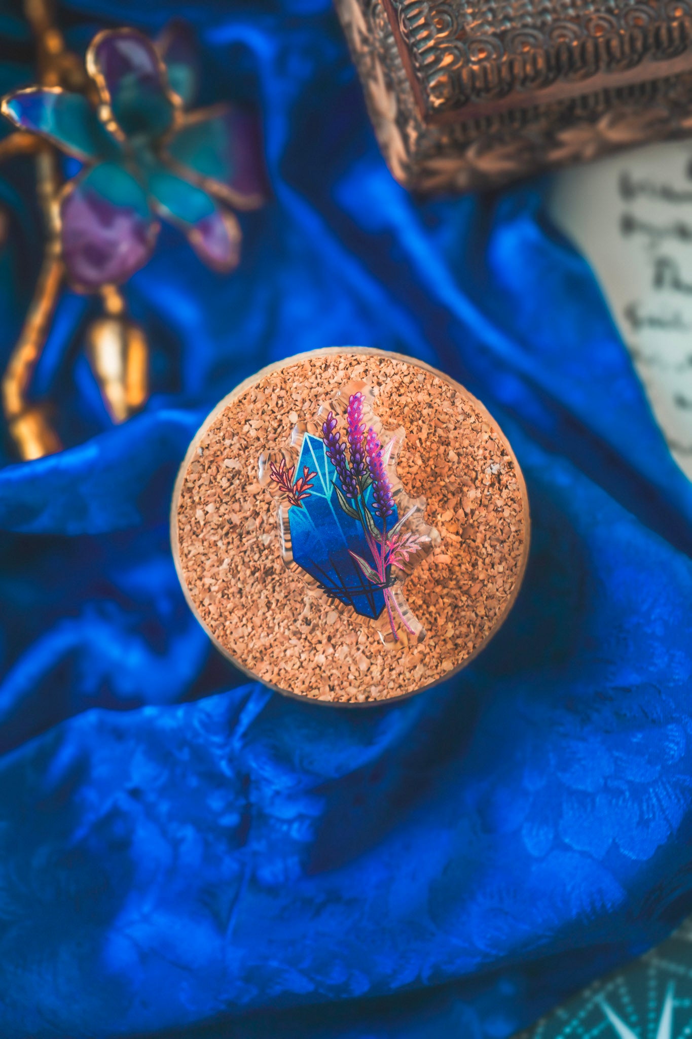 Blue Lavender Crystal Acrylic Pin