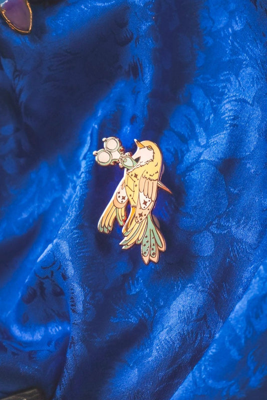 Pastel Goth Bird Scissors Enamel Pin