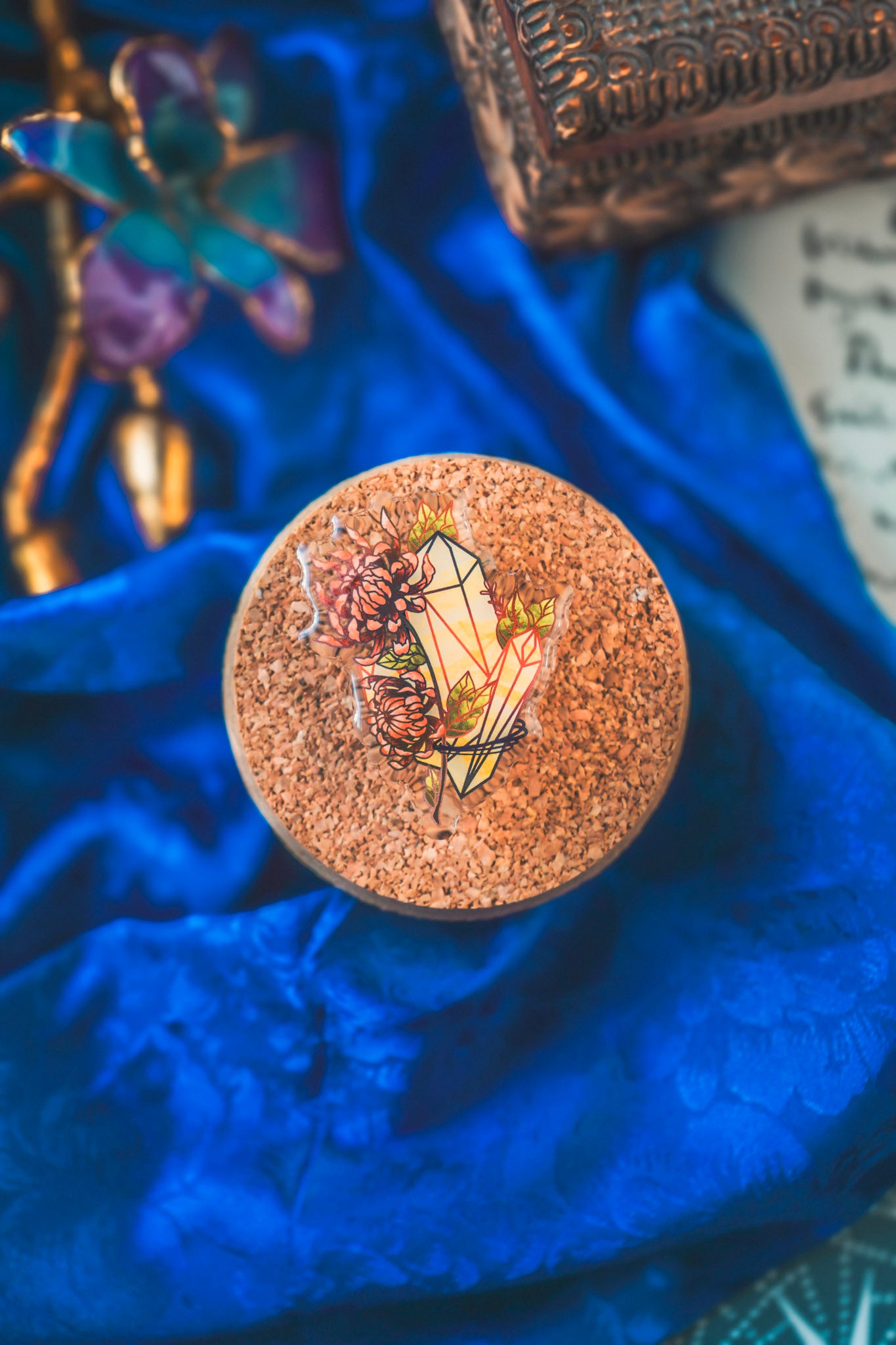 Yellow Crystal Acrylic Pin