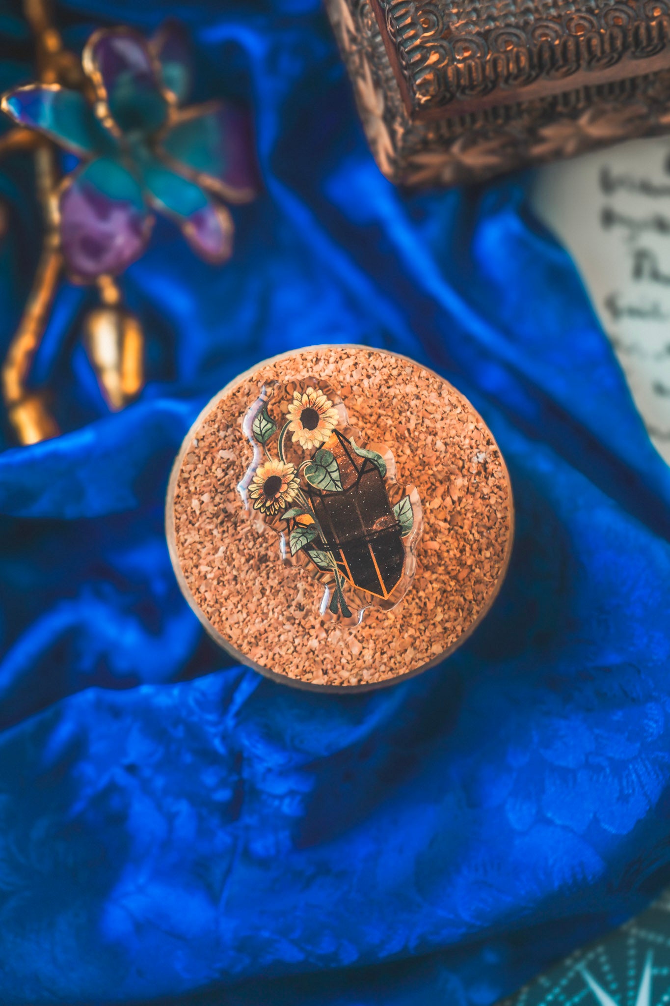 Tigers Eye Crystal Acrylic Pin