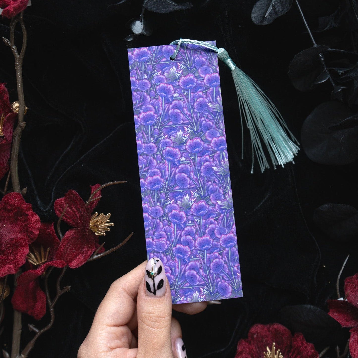 Agate with Geranium - Gemini Birthstone - Bookmark bonesandgardens