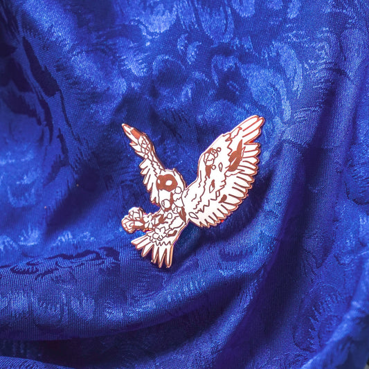 White Floral Owl - Enamel Pin