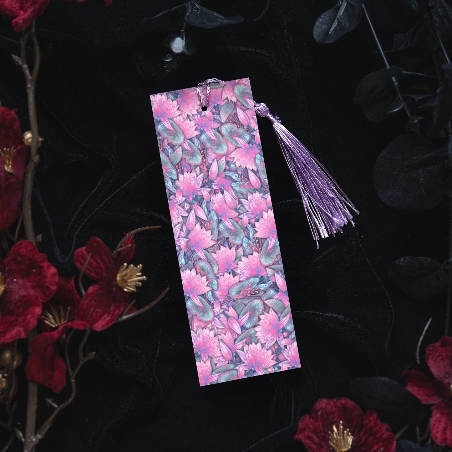 Amethyst with Lotus flower - Pisces Birthstone - Bookmark bonesandgardens