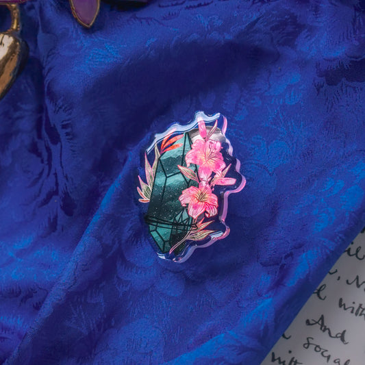 Emerald Crystal Acrylic Pin