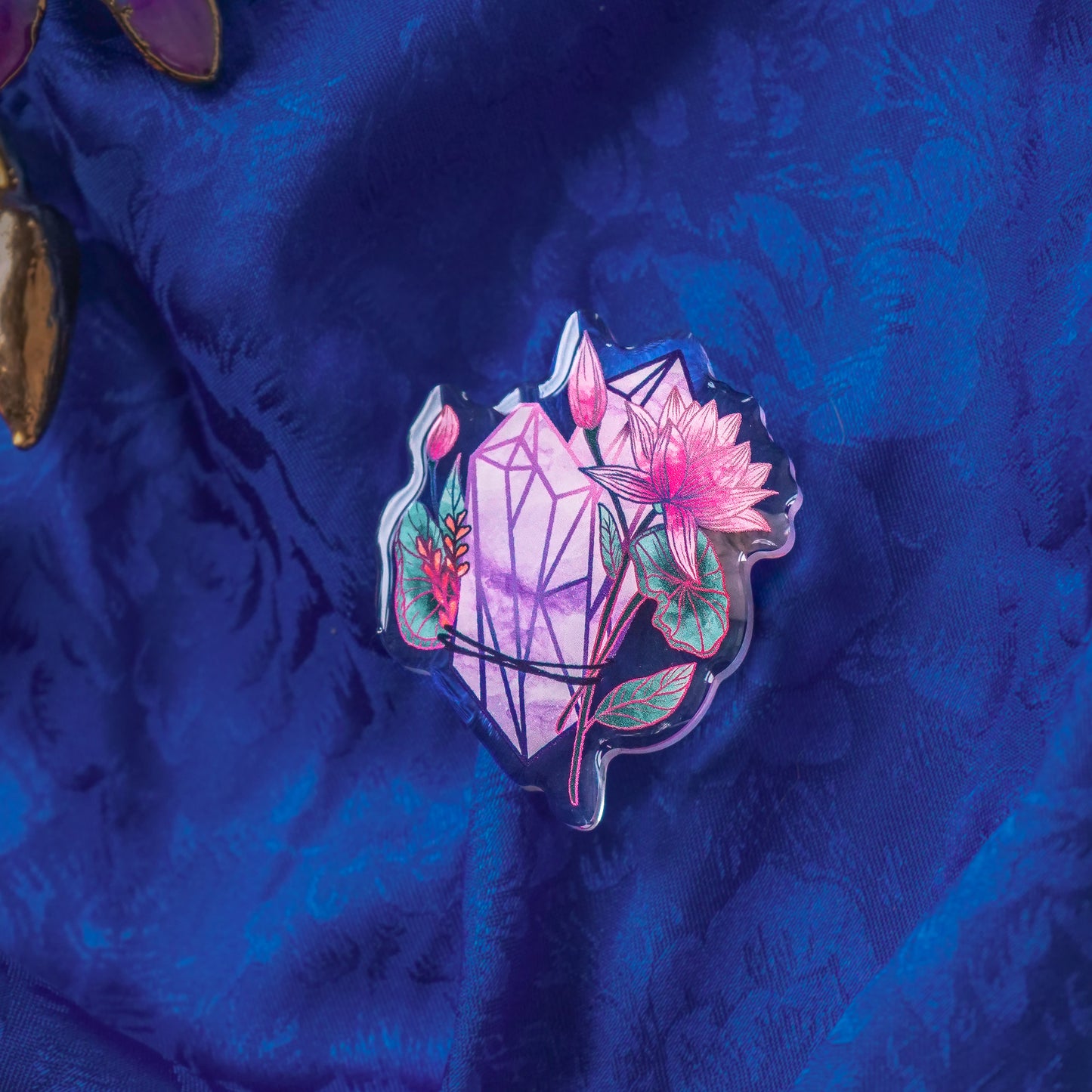 Amethyst Crystal Acrylic Pin