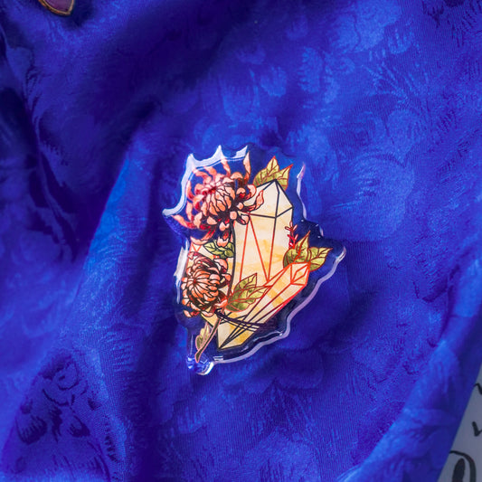 Topaz Crystal Acrylic Pin