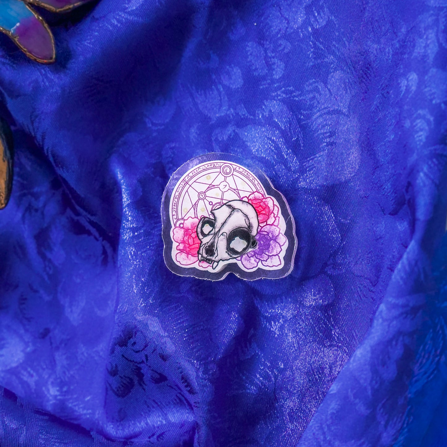 Cat Skull - Mini Acrylic Pin
