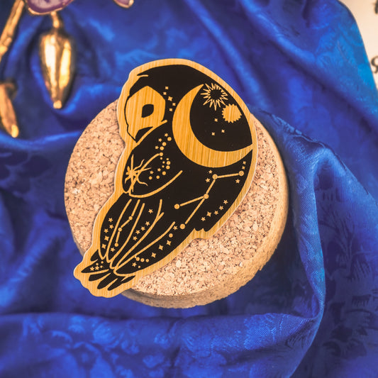 Celestial Owl Gold Sticker bonesandgardens