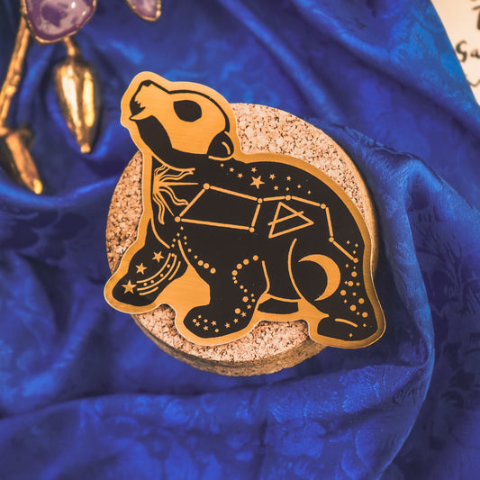 Celestial Bear - Gold Sticker bonesandgardens