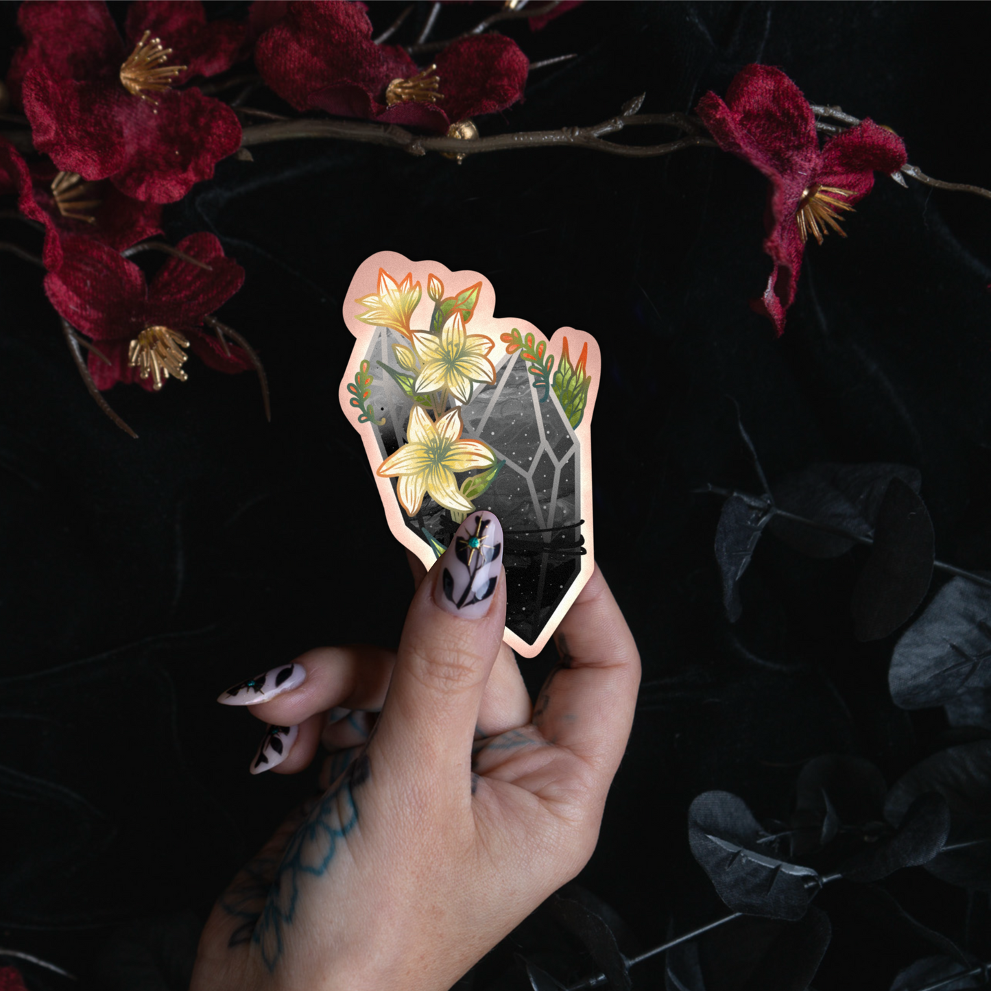 Onyx Crystal Sticker bonesandgardens