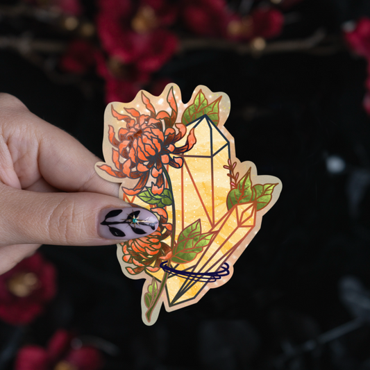 Topaz with Chrysanthemum Sticker bonesandgardens