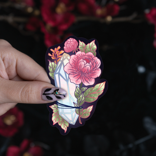 Moonstone with Peonies Sticker bonesandgardens