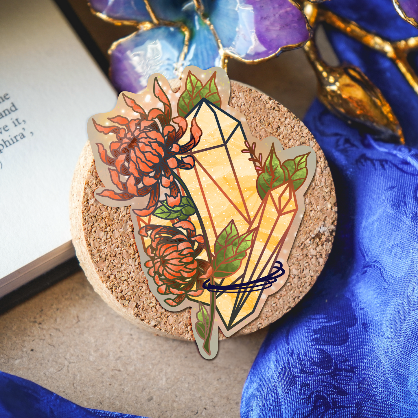 Topaz with Chrysanthemum Sticker