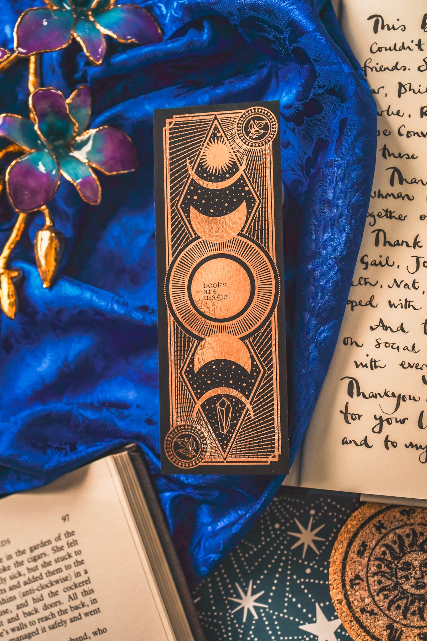 Books Are Magic - Celestial Gold Bookmark