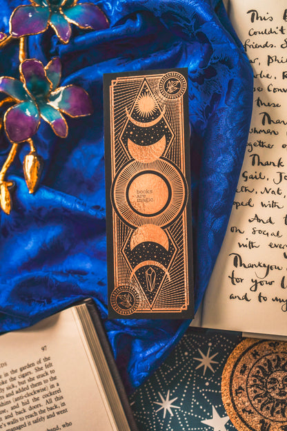 Books Are Magic - Celestial Gold Bookmark