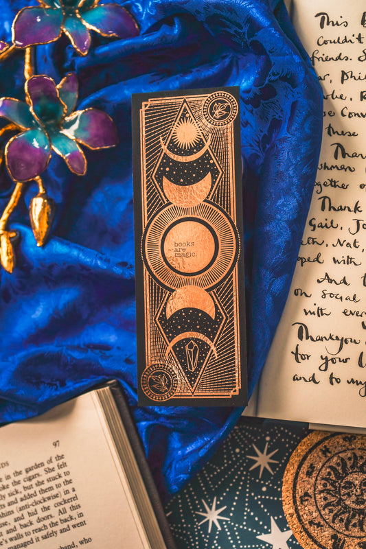 Books Are Magic - Celestial Gold Bookmark