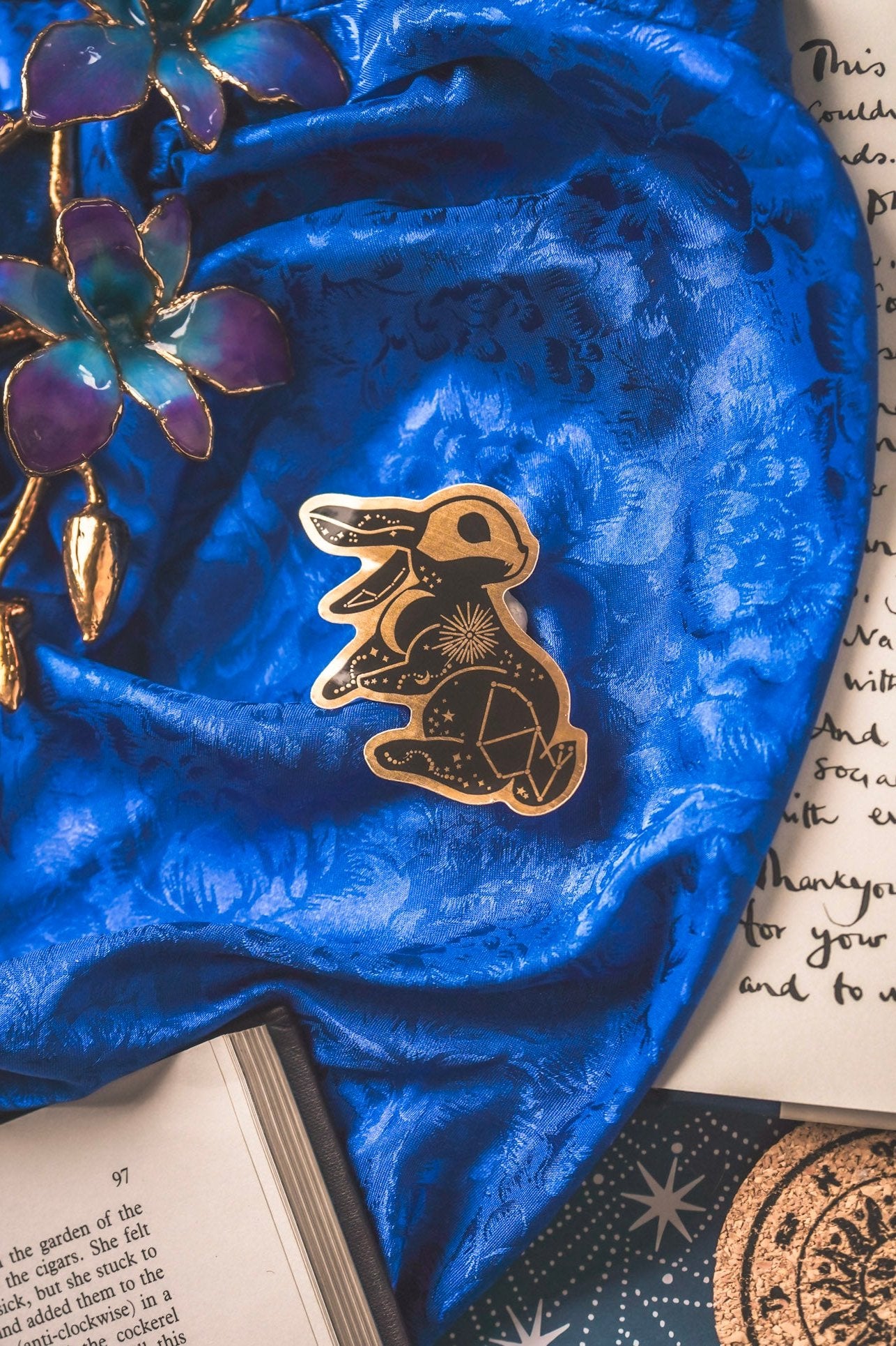 Celestial Rabbit Gold Sticker – bonesandgardens