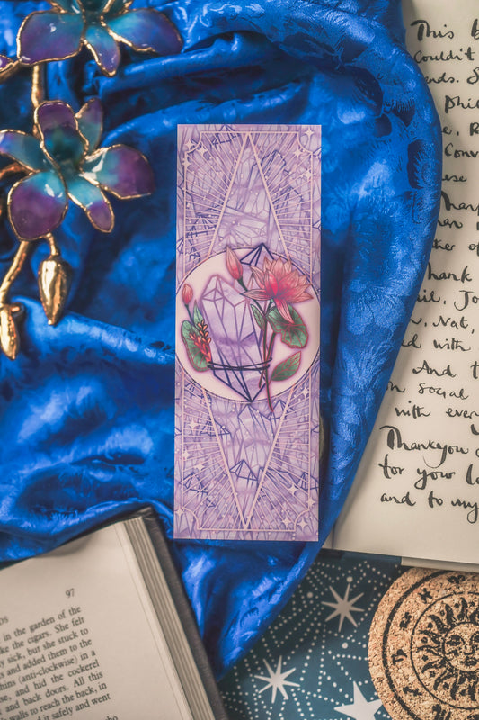 Amethyst with Lotus flower - Pisces Birthstone Bookmark