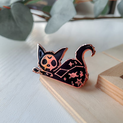 Big Stretch Witchy Cat - Enamel Pin bonesandgardens
