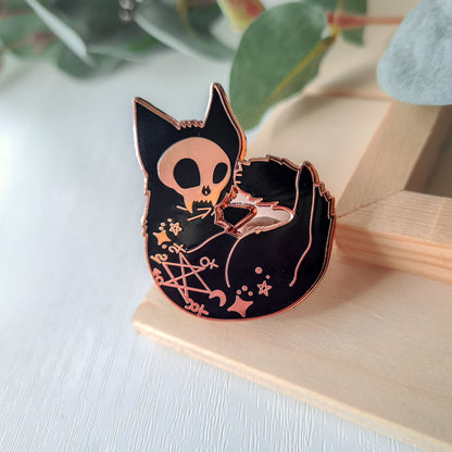 Witchy Swirl Cat - Enamel Pin