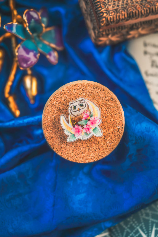 Moon Owl Mini Acrylic Pin
