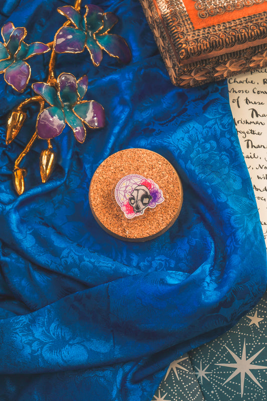 Cat Skull Mini Acrylic Pin