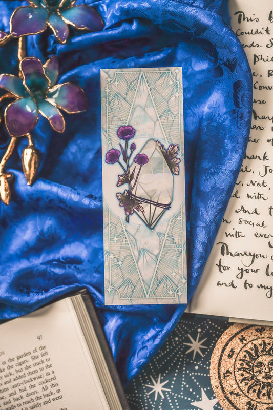 Agate with Geranium - Gemini Birthstone Bookmark