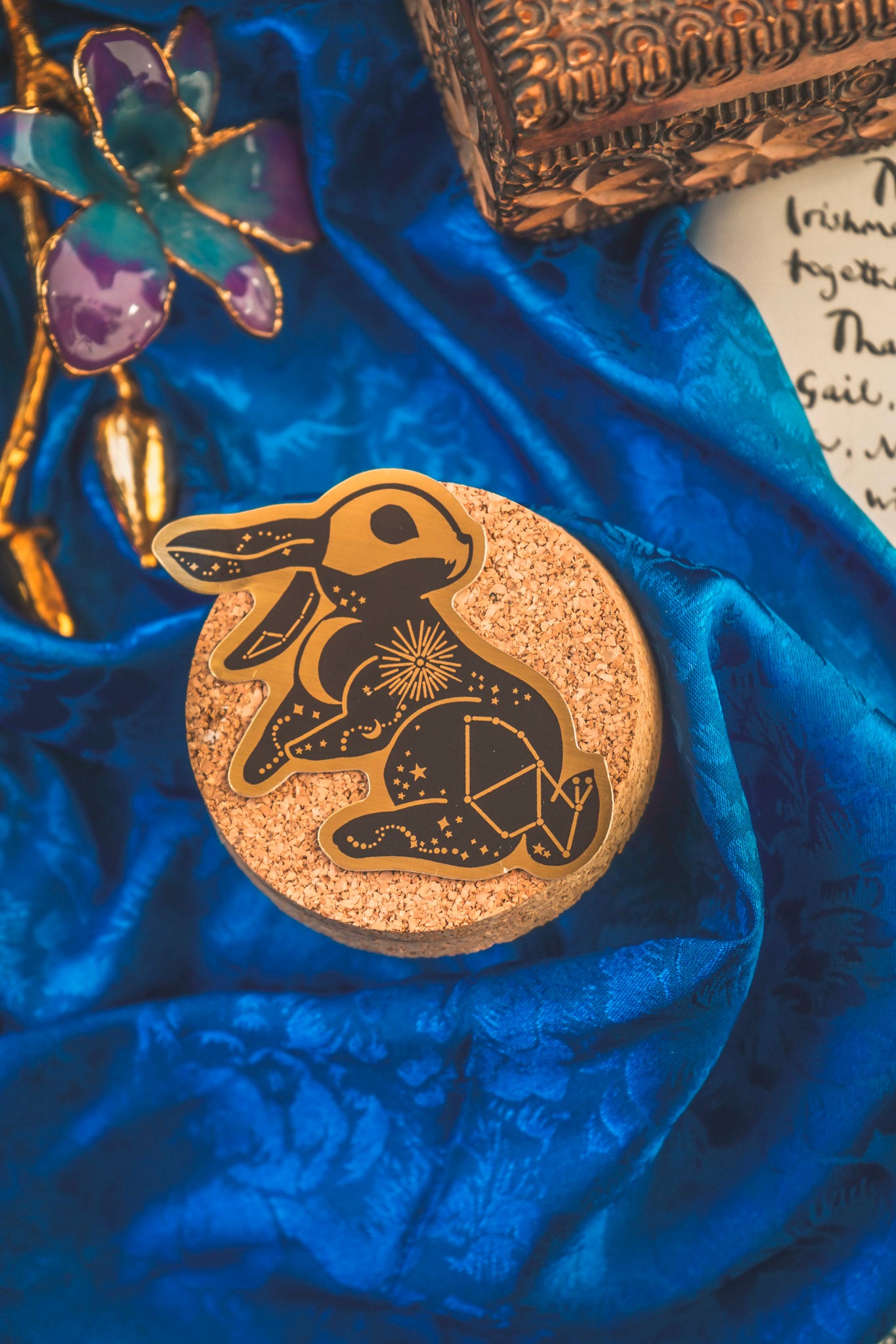 Celestial Rabbit Gold Sticker – bonesandgardens