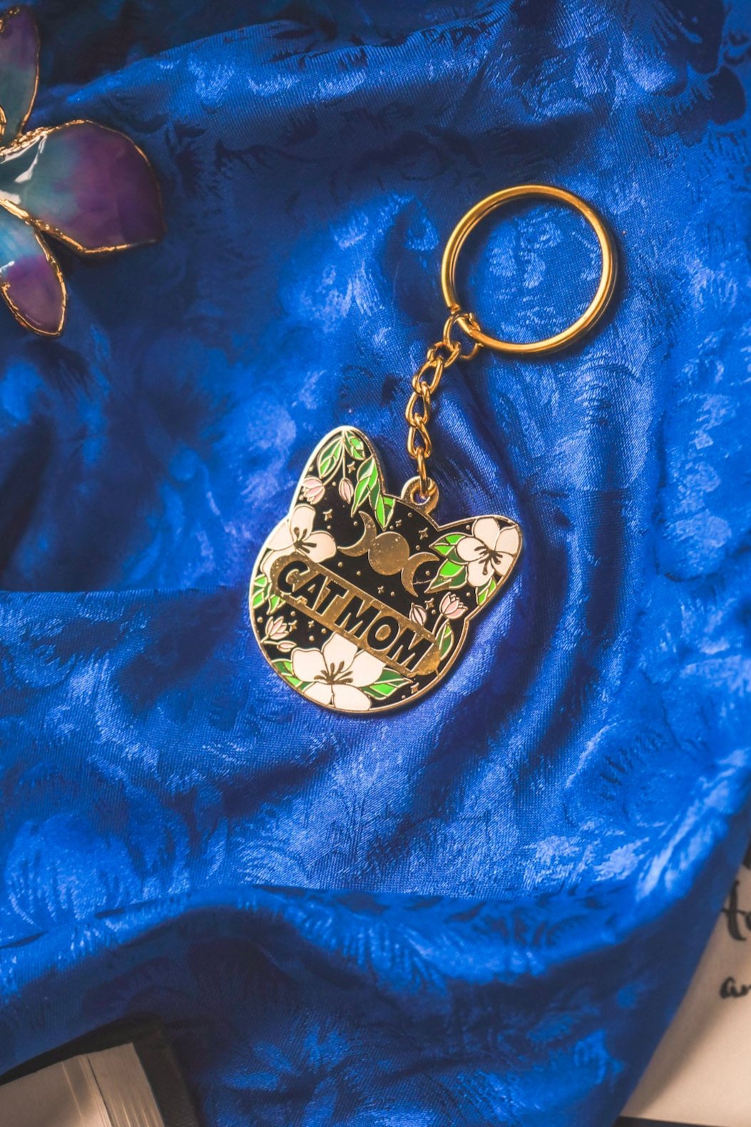 Cat Mom Celestial Keychain