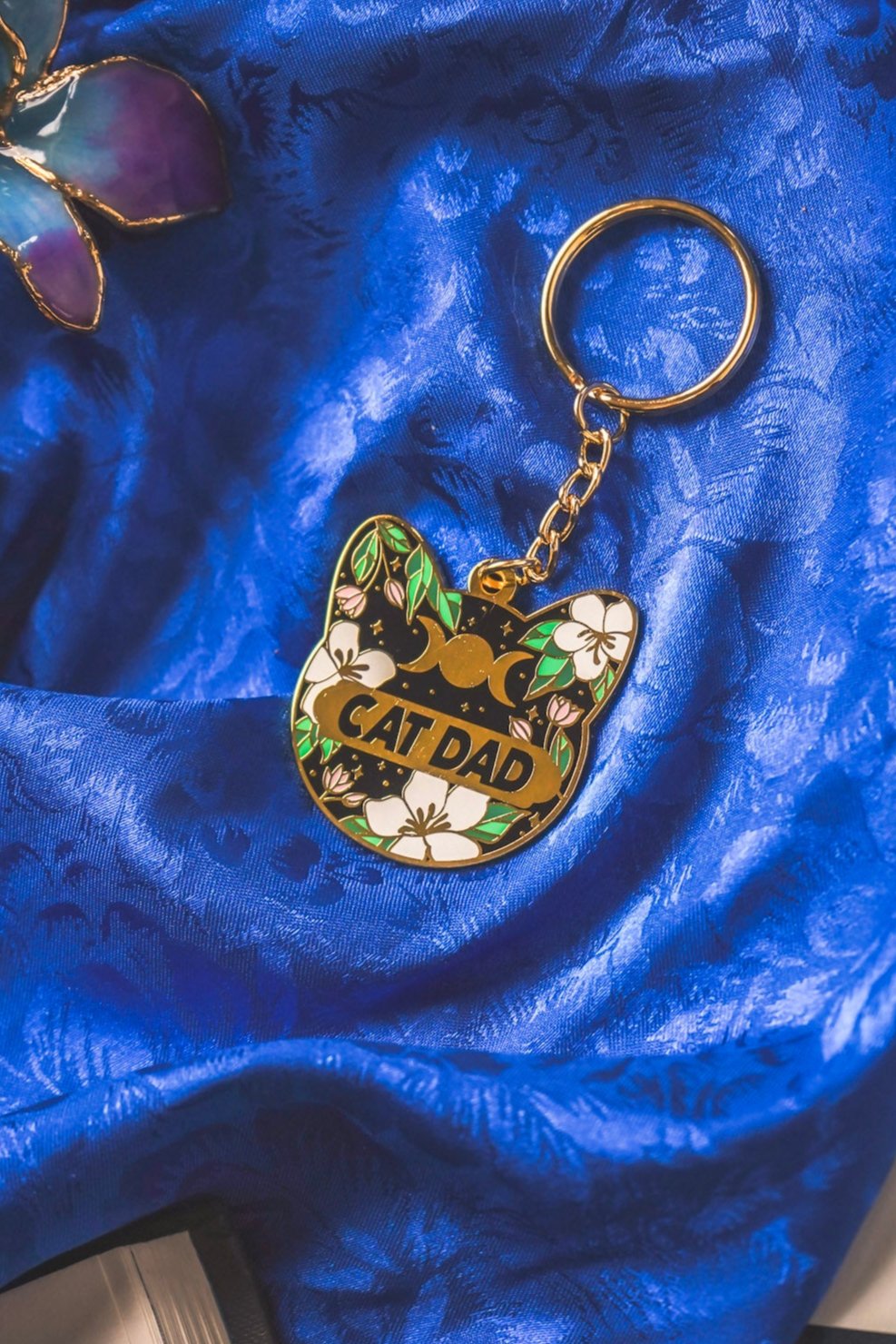 Cat Dad Celestial Keychain