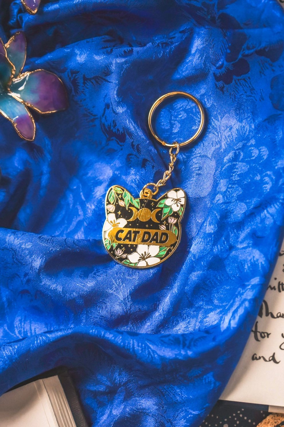 Cat Dad Celestial Keychain