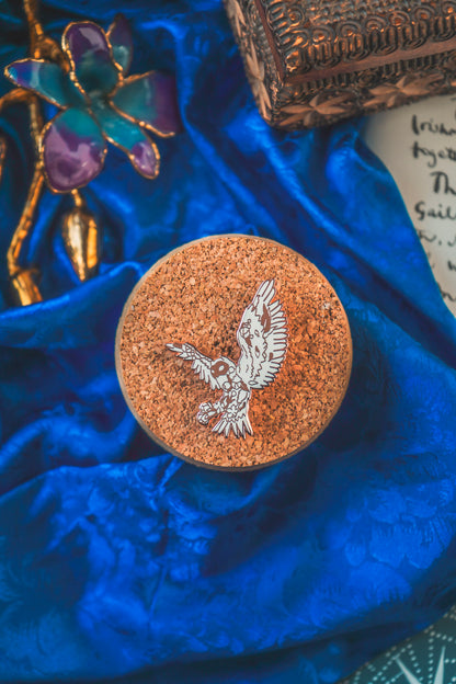White Floral Owl Pin