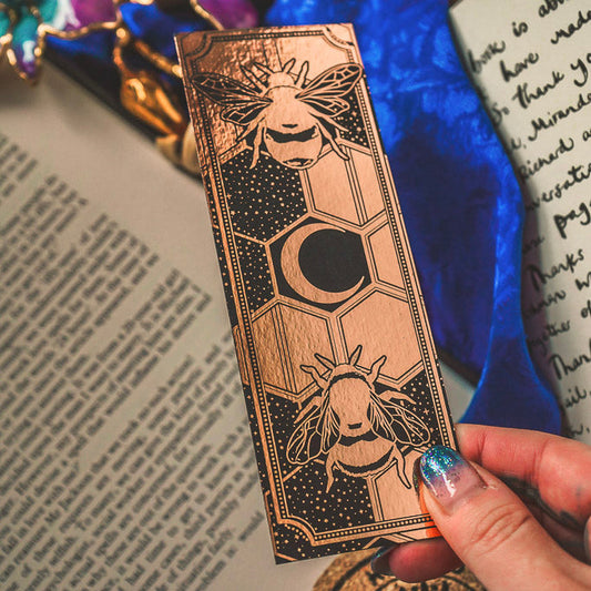 Celestial Bees Gold Bookmark .